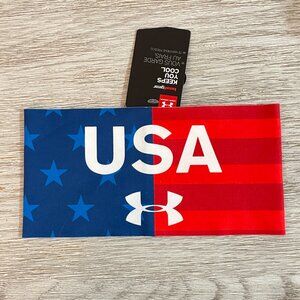 New Under Armour Headband USA Red White Blue Patriotic Stars Stripe Wide NWT